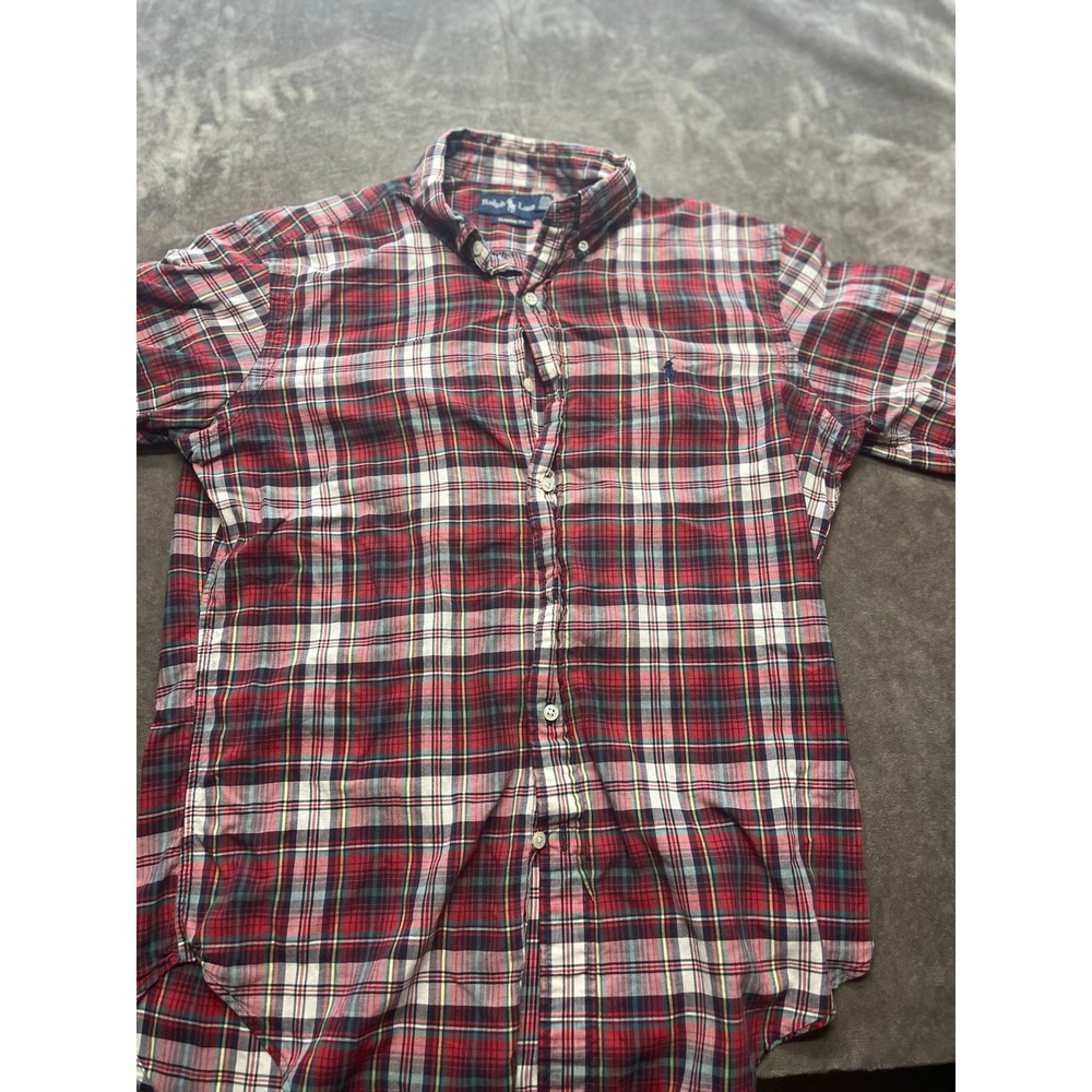 Ralph Lauren Mens Plaid Short Sleeve Button Down Shirt Classic Fit